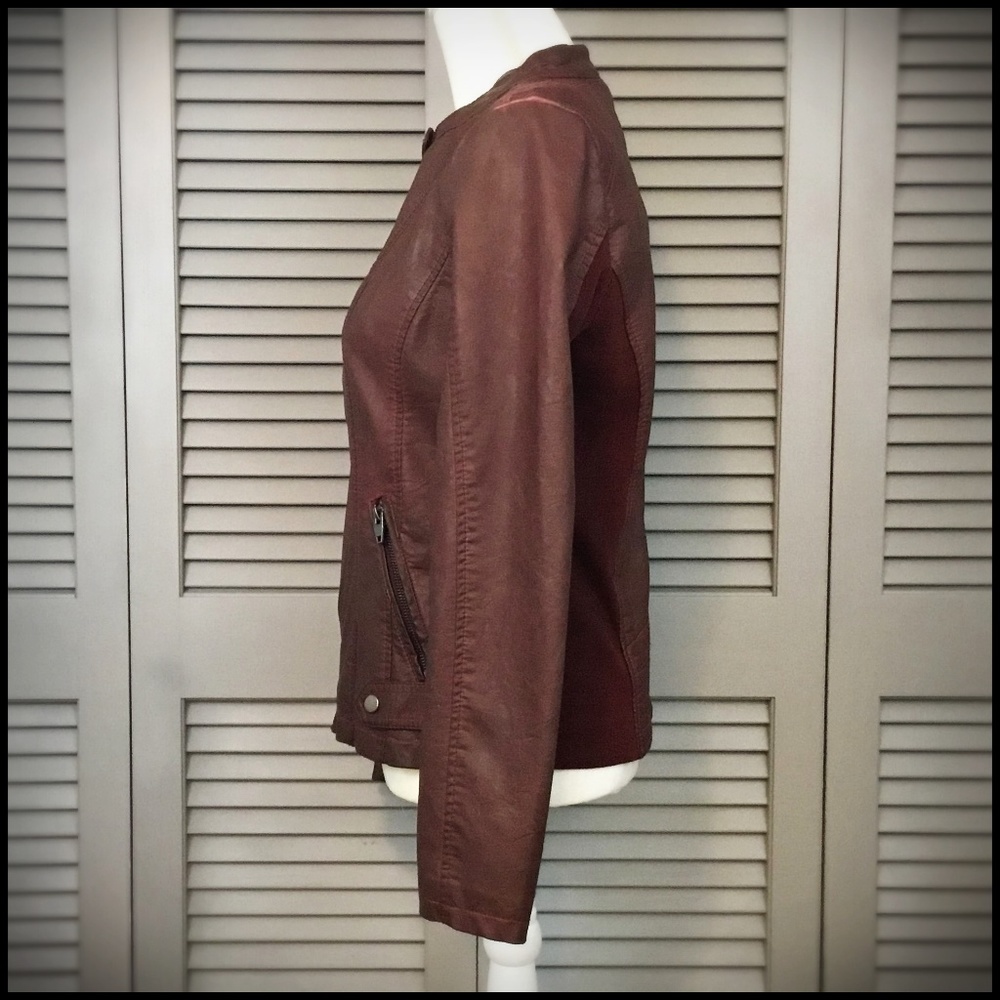 ‼️SALE‼️ NWT Sebby Collection Faux Leather Moto Jacket - Picture 10 of 15